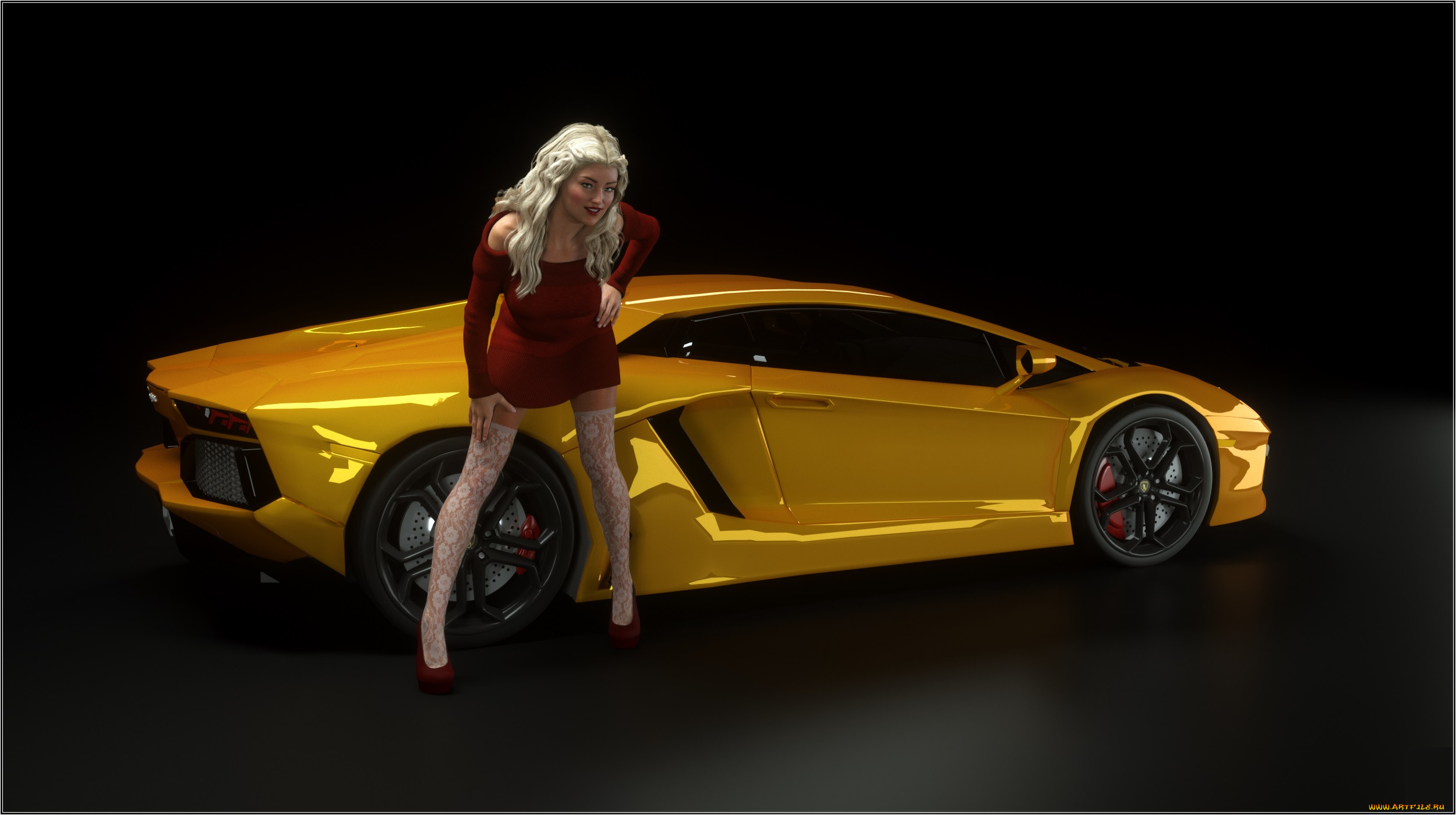 , 3d car&girl, , 